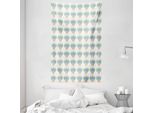Abakuhaus Arazzo E Copriletto Color Avorio E Blu, Cesto In Vimini In Morbido Tessuto Microfibra Lavabile Senza Scolorimento, Stampa Digitale, 140 X 230 Cm, Blu Pallido Avorio