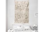 Abakuhaus Arazzo Contemporaneo E Copriletto, Scribble Spirals In Morbido Tessuto Microfibra Lavabile Senza Scolorimento Stampa Digitale, 140 X 230 Cm, Beige E Marrone