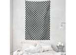 Abakuhaus Tappeto Da Parete E Copriletto Nero E Grigio, Cerchio Geometrico In Morbido Tessuto In Microfibra Lavabile Senza Scolorimento, Stampa Digitale, 140 X 230 Cm, Nero Bianco Grigio