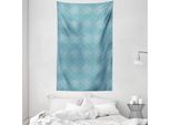 Abakuhaus Arazzo E Copriletto Vintage Blue, Damasco Sintetico In Morbido Tessuto Microfibra Lavabile Senza Scolorimento, Stampa Digitale, 140 X 230 Cm, Blu-Grigio