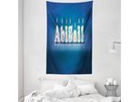 Abakuhaus Abigail Arazzo E Copriletto, Alphabet Cake Topping In Morbido Tessuto Microfibra Lavabile Senza Scolorimento Stampa Digitale, 140 X 230 Cm, Blu E Multicolore