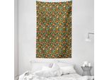 Abakuhaus Arazzo E Copriletto Fuchs, Stagione Autunnale Flora Fauna In Morbido Tessuto Microfibra Lavabile Senza Scolorimento Stampa Digitale, 140 X 230 Cm, Multicolore