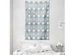 Abakuhaus Arazzo E Copriletto Wal, Mammiferi Marini Con Gabbiano In Morbido Tessuto Microfibra Lavabile Senza Scolorimento, Stampa Digitale, 140 X 230 Cm, Multicolore