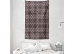 Abakuhaus Arazzo E Copriletto In Damasco, Motivo Floreale In Morbido Tessuto Microfibra Lavabile Senza Scolorimento Stampa Digitale, 140 X 230 Cm, Beige E Grigio Scuro