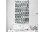Abakuhaus Tappeto Da Parete E Copriletto Grigio Blu, Rombi Bullseye In Morbido Tessuto Microfibra Lavabile Senza Scolorimento, Stampa Digitale, 140 X 230 Cm, Azzurro E Grigio