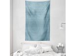 Abakuhaus Tappeto Da Parete E Copriletto Grigio Blu, Motivo Astratto Doodle In Morbido Tessuto Microfibra Lavabile Senza Scolorimento, Stampa Digitale, 140 X 230 Cm, Grigio E Turchese