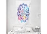 Abakuhaus Arazzo E Copriletto Chakra, Effetto Mandala, Colori Tenui, Morbido Tessuto In Microfibra, Lavabile Senza Scolorimento, Stampa Digitale, 140 X 230 Cm, Blu Azzurro E Rosa.