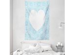Abakuhaus Tappezzeria E Copriletto Vintage Blue, Cerchi Concentrici In Morbido Tessuto Microfibra Lavabile Senza Scolorimento, Stampa Digitale, 140 X 230 Cm, Azzurro E Bianco