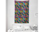 Abakuhaus A Sud-Ovest Arazzo E Copriletto, Boho Patchwork In Morbido Tessuto In Microfibra Lavabile Senza Scolorimento Stampa Digitale, 140 X 230 Cm, Multicolore