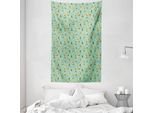 Abakuhaus Arazzo E Copriletto Per Asilo Nido, Volpi Con Occhiali In Morbido Tessuto Microfibra Lavabile Senza Scolorimento Stampa Digitale, 140 X 230 Cm, Verde Pallido Arancione