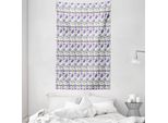Abakuhaus Arazzo Floreale E Copriletto, Lavanda E Peonia In Morbido Tessuto Microfibra Lavabile Senza Scolorimento Stampa Digitale, 140 X 230 Cm, Multicolore