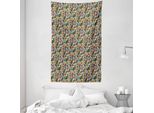 Abakuhaus Arazzo E Copriletto Hippie, Retrò Paisley Colorful In Morbido Tessuto Microfibra Lavabile Senza Scolorimento Stampa Digitale, 140 X 230 Cm, Multicolore
