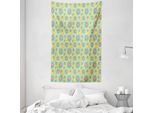 Abakuhaus Arazzo E Copriletto Giallo E Blu, Fiori Punteggiati In Morbido Tessuto Microfibra Lavabile Senza Scolorimento Stampa Digitale, 140 X 230 Cm, Multicolore
