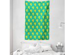 Abakuhaus Arazzo E Copriletto Giallo E Blu, Thailandia Flora In Morbido Tessuto Microfibra Lavabile Senza Scolorimento Stampa Digitale, 140 X 230 Cm, Turchese E Giallo