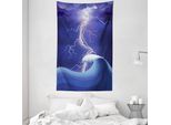 Abakuhaus Arazzo E Copriletto Viola, Tempesta Violenta Nell'oceano In Morbido Tessuto Microfibra Lavabile Senza Scolorimento Stampa Digitale, 140 X 230 Cm, Viola, Blu E Bianco