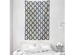 Abakuhaus Arazzo Floreale E Copriletto, Fiori A Otto Petali In Morbido Tessuto Microfibra Lavabile Senza Scolorimento, Stampa Digitale, 140 X 230 Cm, Indaco Multicolore