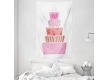 Abakuhaus Arazzo E Copriletto, Disegno Wedding Cake In Morbido Tessuto Microfibra Lavabile Senza Scolorimento, Stampa Digitale, 140 X 230 Cm, Rosa E Rosa Corallo