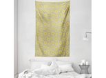 Abakuhaus Arazzo Floreale E Copriletto, Doodle Yellow Petals In Morbido Tessuto Microfibra Lavabile Senza Scolorimento Stampa Digitale, 140 X 230 Cm, Multicolore