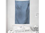 Abakuhaus Arazzo Geometrico E Copriletto, Stampa Doodle Triangle In Morbido Tessuto Microfibra Lavabile Senza Scolorimento Stampa Digitale, 140 X 230 Cm, Blu Notte Bianco
