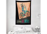 Abakuhaus Arazzo E Copriletto Geek, Parole E Gufo In Morbido Tessuto Microfibra Lavabile Senza Scolorimento Stampa Digitale, 140 X 230 Cm, Multicolore