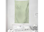 Abakuhaus Arazzo Geometrico E Copriletto, Forma Esagonale Astratta In Morbido Tessuto Microfibra Lavabile Senza Scolorimento Stampa Digitale, 140 X 230 Cm, Arancione Pallido Verde Oliva