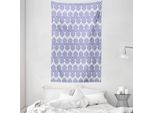 Abakuhaus Arazzo E Copriletto Paisley, Motivi Medievali In Morbido Tessuto Microfibra Lavabile Senza Scolorimento Stampa Digitale, 140 X 230 Cm, Viola E Bianco