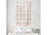 Abakuhaus Arazzo E Copriletto Con Animali, Procione In Fiore In Morbido Tessuto Microfibra Lavabile Senza Scolorimento Stampa Digitale, 140 X 230 Cm, Multicolore
