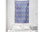 Abakuhaus Arazzo E Copriletto Libelle, Insetti Colorati Grunge In Morbido Tessuto Microfibra Lavabile Senza Scolorimento, Stampa Digitale, 140 X 230 Cm, Multicolore