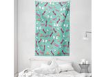Abakuhaus Arazzo E Copriletto Libelle, Animale Cartoon Doodle In Morbido Tessuto Microfibra Lavabile Senza Scolorimento, Stampa Digitale, 140 X 230 Cm, Multicolore