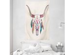 Abakuhaus Arazzo Tribale E Copriletto, Texas Longhorn Steer In Morbido Tessuto Microfibra Lavabile Senza Scolorimento Stampa Digitale, 140 X 230 Cm, Multicolore