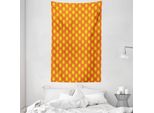 Abakuhaus Arazzo E Copriletto Arancione E Giallo, Sole Doodle In Morbido Tessuto Microfibra Lavabile Senza Scolorimento, Stampa Digitale, 140 X 230 Cm, Arancione E Giallo