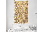 Abakuhaus Arazzo Geometrico E Copriletto, Motivo Quadrato In Morbido Tessuto In Microfibra Lavabile Senza Scolorimento, Stampa Digitale, 140 X 230 Cm, Multicolore