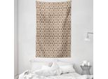 Abakuhaus Tappeto Da Parete E Copriletto Marroni, Quadrati, Rombi, Stelle, In Morbido Tessuto Microfibra, Lavabile Senza Scolorimento, Stampa Digitale, 140 X 230 Cm, Marrone Chiaro, Grigio, Bianco