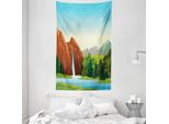 Abakuhaus Arazzo Naturale E Copriletto, Estate, Paesaggio, Bosco In Morbido Tessuto Microfibra Lavabile Senza Scolorimento, Stampa Digitale, 140 X 230 Cm, Multicolore