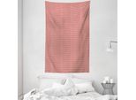 Abakuhaus Arazzo Geometrico E Copriletto, Triangoli Bicolori In Morbido Tessuto Microfibra Lavabile Senza Scolorimento Stampa Digitale, 140 X 230 Cm, Crema Rubino