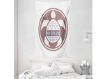 Abakuhaus Arazzo E Copriletto Tartaruga, Motivo Tribale Con Animali In Morbido Tessuto Microfibra Lavabile Senza Scolorimento Stampa Digitale, 140 X 230 Cm, Multicolore