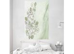 Abakuhaus Arazzo E Copriletto Gekritzel, Foglie Di Vite Vorticose In Morbido Tessuto Microfibra Lavabile Senza Scolorimento, Stampa Digitale, 140 X 230 Cm, Verde Pallido Verde Militare