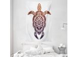 Abakuhaus Arazzo E Copriletto Tartaruga, Elaborato Motivo Mandala In Morbido Tessuto Microfibra Lavabile Senza Scolorimento, Stampa Digitale, 140 X 230 Cm, Multicolore