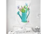 Abakuhaus Arazzo E Copriletto Floreale, Bouquet Di Tulipani Da Giardino In Morbido Tessuto Microfibra Lavabile Senza Scolorimento, Stampa Digitale, 140 X 230 Cm, Multicolore