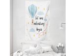 Abakuhaus Arazzo E Copriletto Avventura, Palloncino Sky Parole In Morbido Tessuto Microfibra Lavabile Senza Scolorimento Stampa Digitale, 140 X 230 Cm, Multicolore