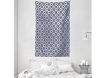 Abakuhaus Arazzo E Copriletto Marocchino, Antiche Piastrelle Zellige In Morbido Tessuto Microfibra Lavabile Senza Scolorimento Stampa Digitale, 140 X 230 Cm, Lavanda Bianco Blu