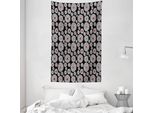 Abakuhaus Arazzo Geometrico E Copriletto, Cerchi Tribali In Morbido Tessuto Microfibra Lavabile Senza Scolorimento, Stampa Digitale, 140 X 230 Cm, Bianco Vermiglio