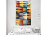 Abakuhaus Arazzo E Copriletto Retrò, Triangoli Colorati Lunghi In Morbido Tessuto Microfibra Lavabile Senza Scolorimento, Stampa Digitale, 140 X 230 Cm, Multicolore