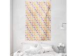 Abakuhaus Arazzo E Copriletto Retrò, Triangoli Capovolti In Morbido Tessuto Microfibra Lavabile Senza Scolorimento Stampa Digitale, 140 X 230 Cm, Beige E Multicolore