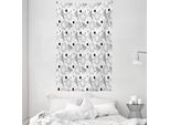 Abakuhaus Arazzo Moderno E Copriletto, Cerchi In Stile Memphis In Morbido Tessuto Microfibra Lavabile Senza Scolorimento, Stampa Digitale, 140 X 230 Cm, Bianco E Nero