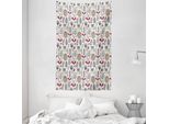 Abakuhaus Arazzo Botanico E Copriletto, Doodle Abstract Herbs In Morbido Tessuto Microfibra Lavabile Senza Scolorimento, Stampa Digitale, 140 X 230 Cm, Multicolore