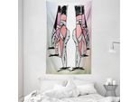 Abakuhaus Arazzo E Copriletto Ballet, Ballerina Feet Skizze-Kunst In Morbido Tessuto Microfibra Lavabile Senza Scolorimento Stampa Digitale, 140 X 230 Cm, Multicolore