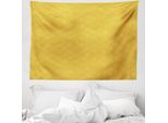 Abakuhaus Arazzo Giallo Damascato, Motivo Floreale In Morbido Tessuto Microfibra Lavabile Senza Scolorimento Stampa Digitale, 150 X 110 Cm, Terra Giallo Giallo Pallido