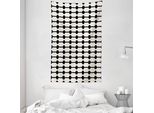 Abakuhaus Arazzo Geometrico E Copriletto, Linea Minimalista A Cuori In Morbido Tessuto Microfibra Lavabile Senza Scolorimento, Stampa Digitale, 140 X 230 Cm, Avorio
