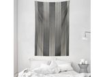 Abakuhaus Arazzo Geometrico E Copriletto, Strisce Minimaliste In Morbido Tessuto Microfibra Lavabile Senza Scolorimento, Stampa Digitale, 140 X 230 Cm, Grigio Crema